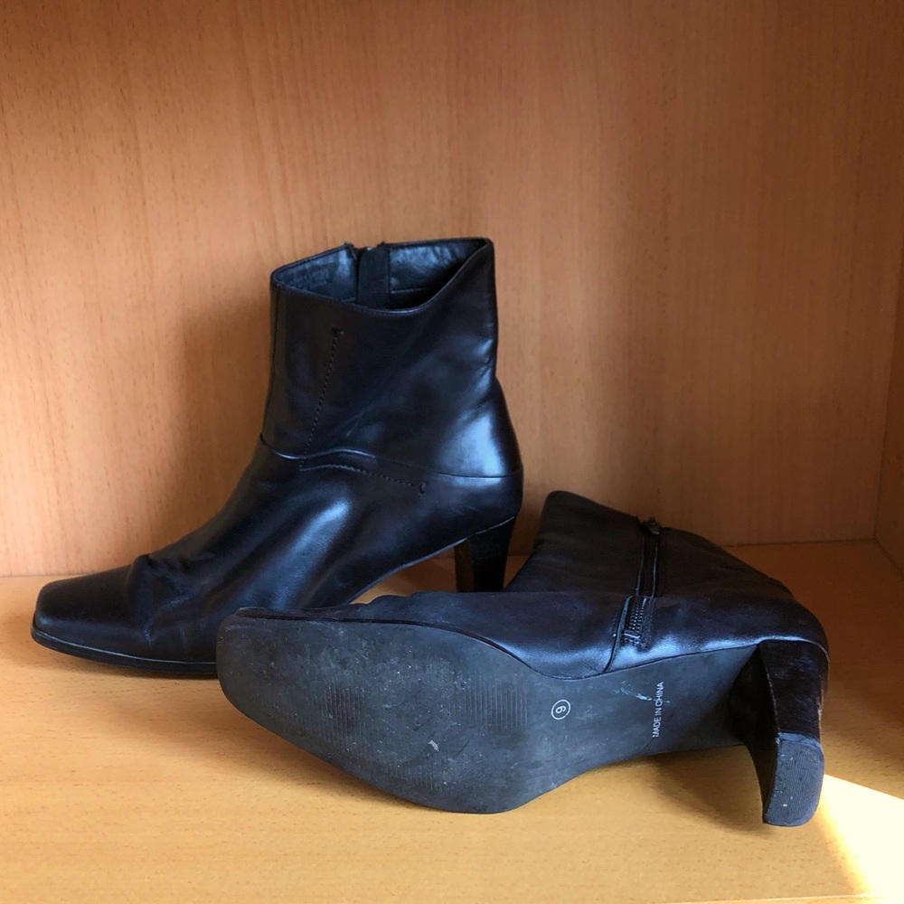 Leather Vintage Heeled Boots